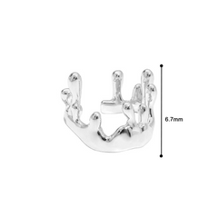 Irregular Candle Flame Shaped Crown Design Sterling Silver Adjustable Ring