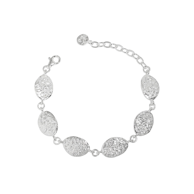 Chic Leaf Texture S925 Sterling Silver Bracelet