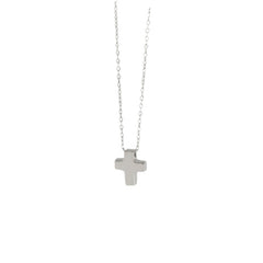 Sterling Silver Minimalist Cross Choker Necklace