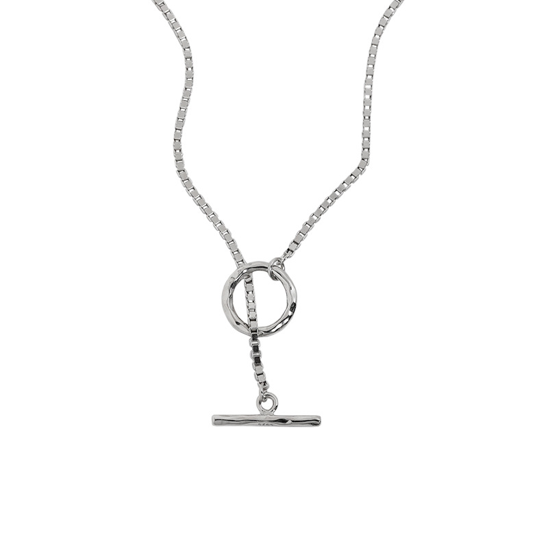 Versatile OT Clasp Chain Texture Sterling Silver Necklace