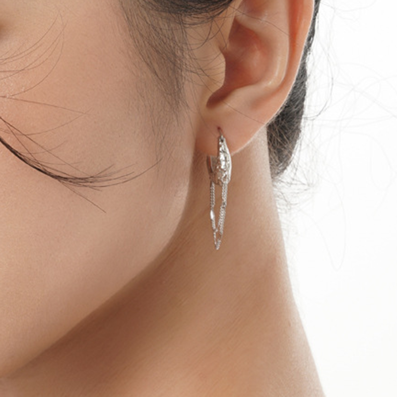 Elegant Style Tassel Ear Accessories, Irregular Lava Texture Earrings