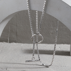 Versatile OT Clasp Chain Texture Sterling Silver Necklace