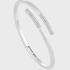 Personalized Silver Bangle, High-End Atmosphere, Studded Sterling Silver Bracelet