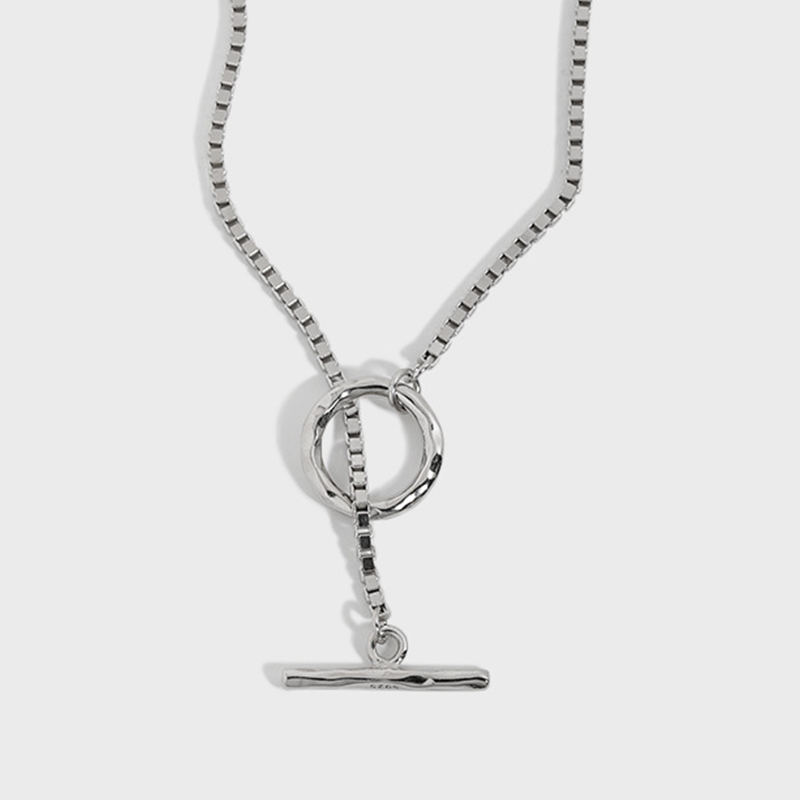 Versatile OT Clasp Chain Texture Sterling Silver Necklace