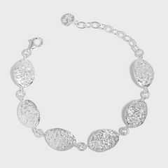 Chic Leaf Texture S925 Sterling Silver Bracelet