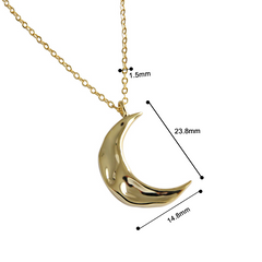 Sterling Silver Necklace with  Irregular Concave and Convex Moon Pendant, Clavicle Chain Jewelry