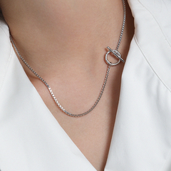 Versatile OT Clasp Chain Texture Sterling Silver Necklace