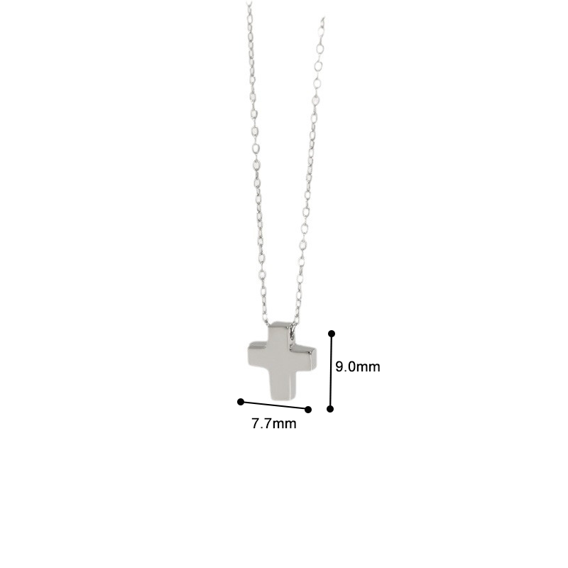 Sterling Silver Minimalist Cross Choker Necklace