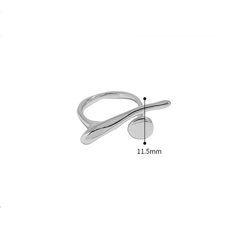 Irregular Surface Asymmetrical Sterling Silver Adjustable Ring