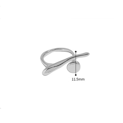 Irregular Surface Asymmetrical Sterling Silver Adjustable Ring