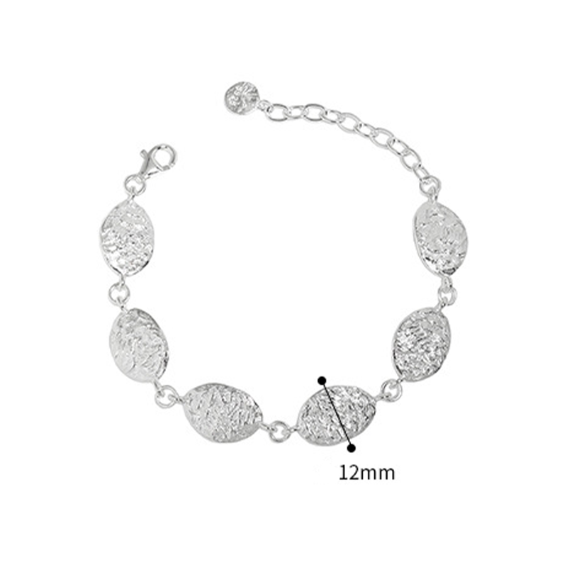 Chic Leaf Texture S925 Sterling Silver Bracelet