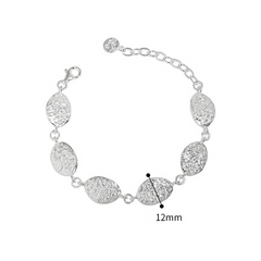 Chic Leaf Texture S925 Sterling Silver Bracelet