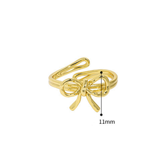 Chic Butterfly Knot Texture Silver Adjustable Ring